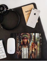 WuW Kızılderili Kız 22x18 cm S Mousepad Çok Renkli