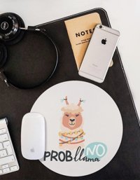 WuW No ProbLama Yuvarlak 20 cm S Mousepad Çok Renkli