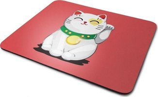 WuW Şans Kedisi 22x18 cm S Mousepad Çok Renkli