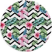 WuW Tropikal Bitkiler Yuvarlak 20 cm S Mousepad Çok Renkli