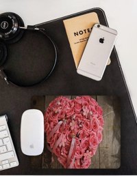 WuW Kalpli Gül Demeti 22x18 cm S Mousepad Çok Renkli