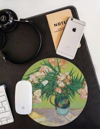 WuW Van Gogh Olaenders Yuvarlak 20 cm S Mousepad Çok Renkli