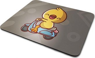 WuW Motorcu Civciv 22x18 cm S Mousepad Çok Renkli