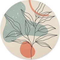 WuW Soyut Çizim Çiçek Yuvarlak 20 cm S Mousepad Çok Renkli