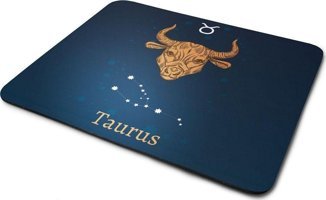 WuW Boğa Burcu Yıldız Haritası 22x18 cm S Mousepad Çok Renkli