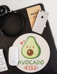 WuW Yuvarlak Avakado Öpücük 20 cm S Mousepad Çok Renkli