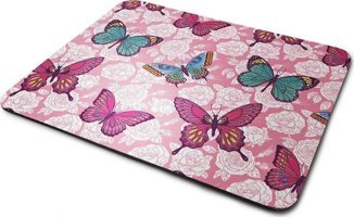 WuW Kelebek Desen 22x18 cm S Mousepad Çok Renkli