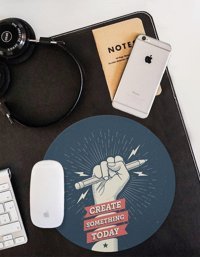 WuW Create Something Today Yuvarlak 20 cm S Mousepad Çok Renkli