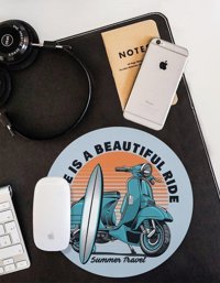 WuW Motor Temalı Yuvarlak 20 cm S Mousepad Çok Renkli