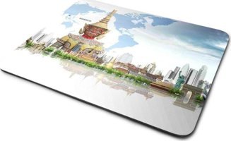 WuW Bangkok Şehir Temalı 22x18 cm S Mousepad Çok Renkli
