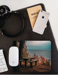 WuW Issız Banklar 22x18 cm S Mousepad Çok Renkli