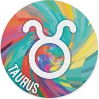 WuW Boğa Burcu Sembol Yuvarlak 20 cm S Mousepad Çok Renkli