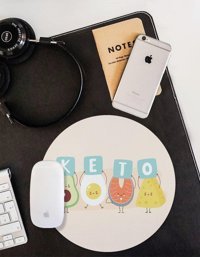 WuW Keto Beslenme Yuvarlak 20 cm S Mousepad Çok Renkli