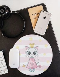 WuW Yuvarlak Queen Kedicik 20 cm S Mousepad Çok Renkli