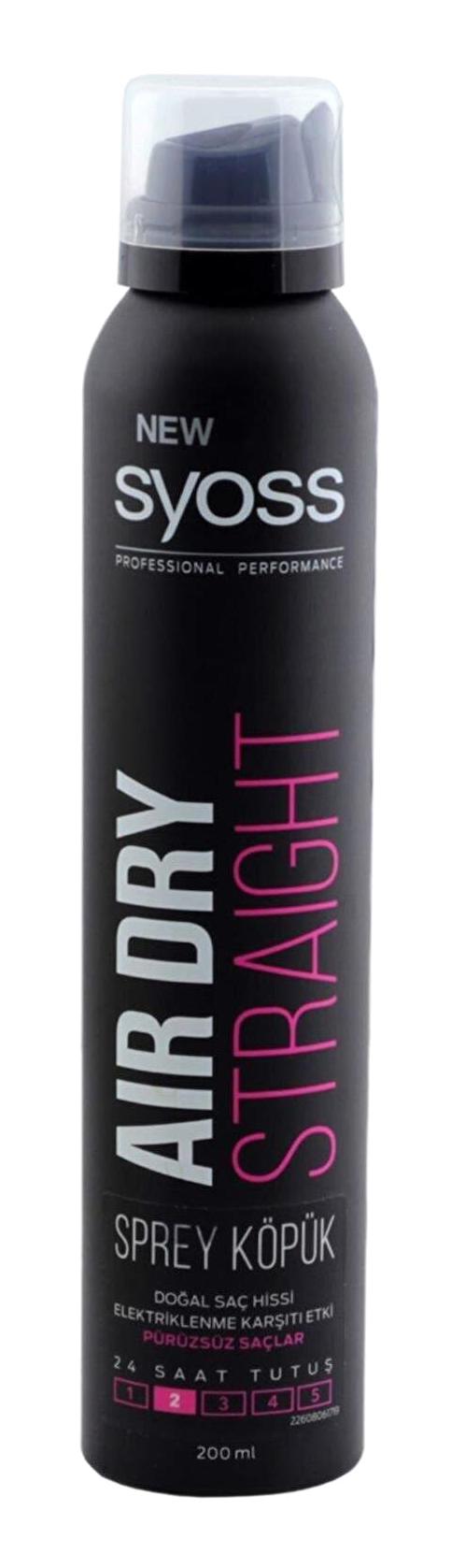 Syoss Air Dry Straight Sprey Saç Köpüğü 250 ml