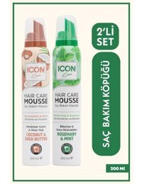 Icon Care Coconut & Shea Butter Saç Köpüğü 200 ml + Icon Care Rosemary & Mint Saç Köpüğü 200 ml