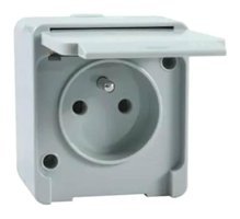 Schneider NML2800133 Çerçeveli Kapaklı Tekli Priz Gri