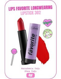 Callista Favorite Longwearing Planet Red 302 Kalıcı Saten Krem Lipstick Ruj