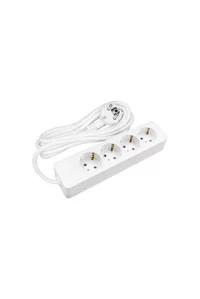 Seldur MS70 3600 W Kalın Topraklı 4'lü 3 m Uzatma Kablosu Beyaz