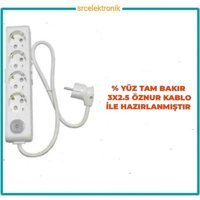 Viko Multi Let Anahtarlı Akım Korumalı 4'lü 22 m Grup Priz Beyaz