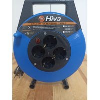 Hiva 4'lü Makaralı Uzatma Kablosu Mavi - Siyah
