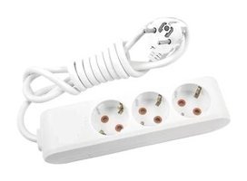 Öz Trend Store 3500 W Kalın Topraklı 3'lü 3 m Uzatma Kablosu Beyaz