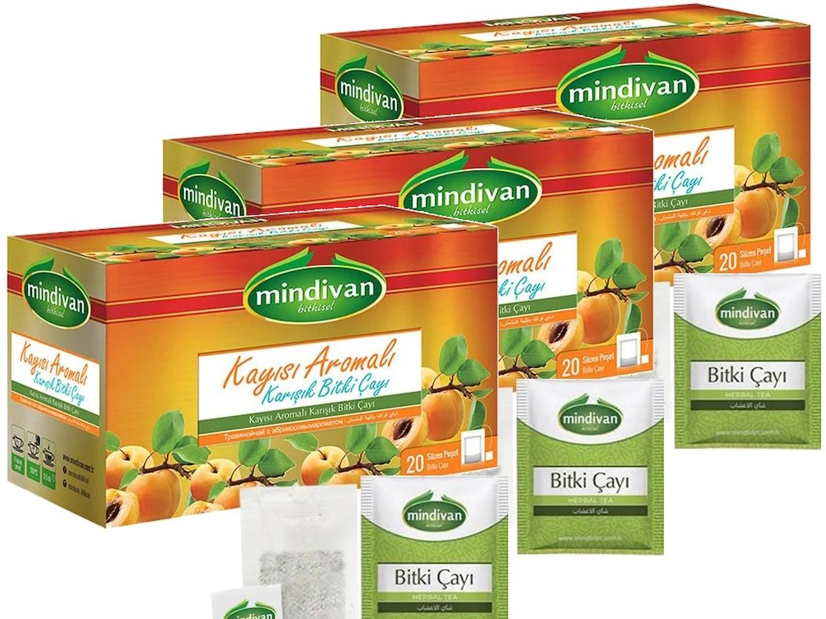 Mindivan Kayısılı Form Süzen Poşet Çay 20x3'lü