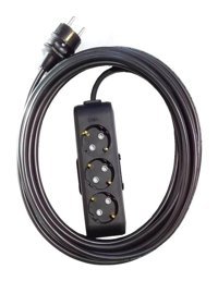 Viko Multi Led Topraklı Akım Korumalı 3'lü 30 m Grup Priz Siyah