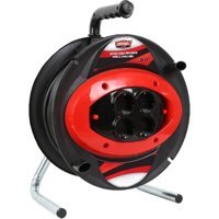 Amiral Seyyar 3500 W Kalın Topraklı 4'lü 30 m Makaralı Uzatma Kablosu Siyah