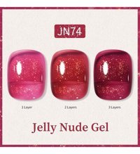 Born Pretty JN74 Pembe Kalıcı Simli Jelly Oje