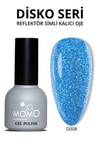 Momo Professional D008 Mavi Kalıcı Simli Parlak Oje