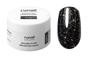 Runail 9661 Siyah Kalıcı Simli Parlak Oje