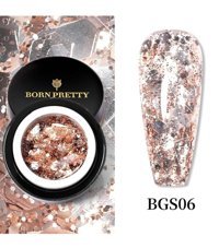 Born Pretty BGS06 Pembe Kalıcı Simli Parlak Oje