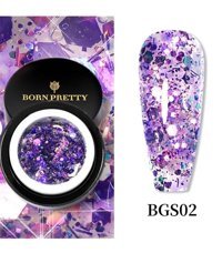 Born Pretty BGS02 Mor Kalıcı Simli Parlak Oje