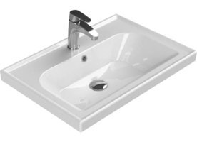 Turkuaz Seramik Frame 30800 Klasik Tekli 65 cm Seramik Tezgah Üstü Dikdörtgen Lavabo Beyaz