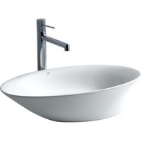 Turkuaz Seramik EH-4610MB Dekoratif Tekli 40 cm Porselen Tezgah Üstü Yuvarlak Lavabo Mat Beyaz