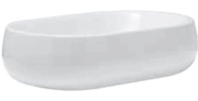 Kale Nuvola Dekoratif Tekli 75 cm Seramik Tezgah Üstü Oval Lavabo Beyaz