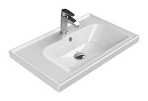 Turkuaz Seramik Cerastyle Frame Klasik Tekli 70 cm Seramik Tezgah Üstü Dikdörtgen Lavabo Beyaz