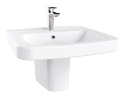 Creavit LR060 Lara Klasik Tekli 60 cm Seramik Tezgah Üstü Ayaklı Dikdörtgen Lavabo Beyaz