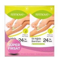 Remove İnatçı ve Sık Tüyler 2x24 Adet Tüm Vücut Ağda Bandı