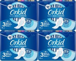 Orkid Ultra Gece & Gündüz 6'lı Hijyenik Ped 4 Adet