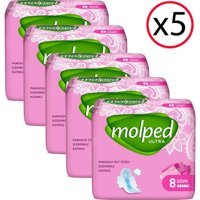 Molped Ultra Pamuksu Uzun 8'li Hijyenik Ped 5 Adet
