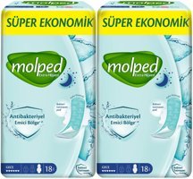 Molped Extra Hijyen Antibakteriyel Gece 18'li Hijyenik Ped 2 Adet