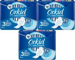 Orkid Ultra Gece & Gündüz 6'lı Hijyenik Ped 3 Adet