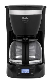 Fakir Coffee Enjoy Timer Zaman Ayarlı Paslanmaz Çelik Filtreli Karaf 1.25 lt Hazne Kapasiteli 10 Fincan 800 W Siyah Filtre Kahve Makinesi
