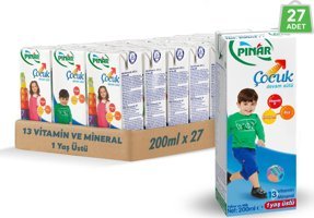 Pınar Çocuk Devam Pastörize Süt 27x200 ml