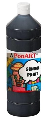 Ponart School Paint Siyah 1 lt Guaj Boya