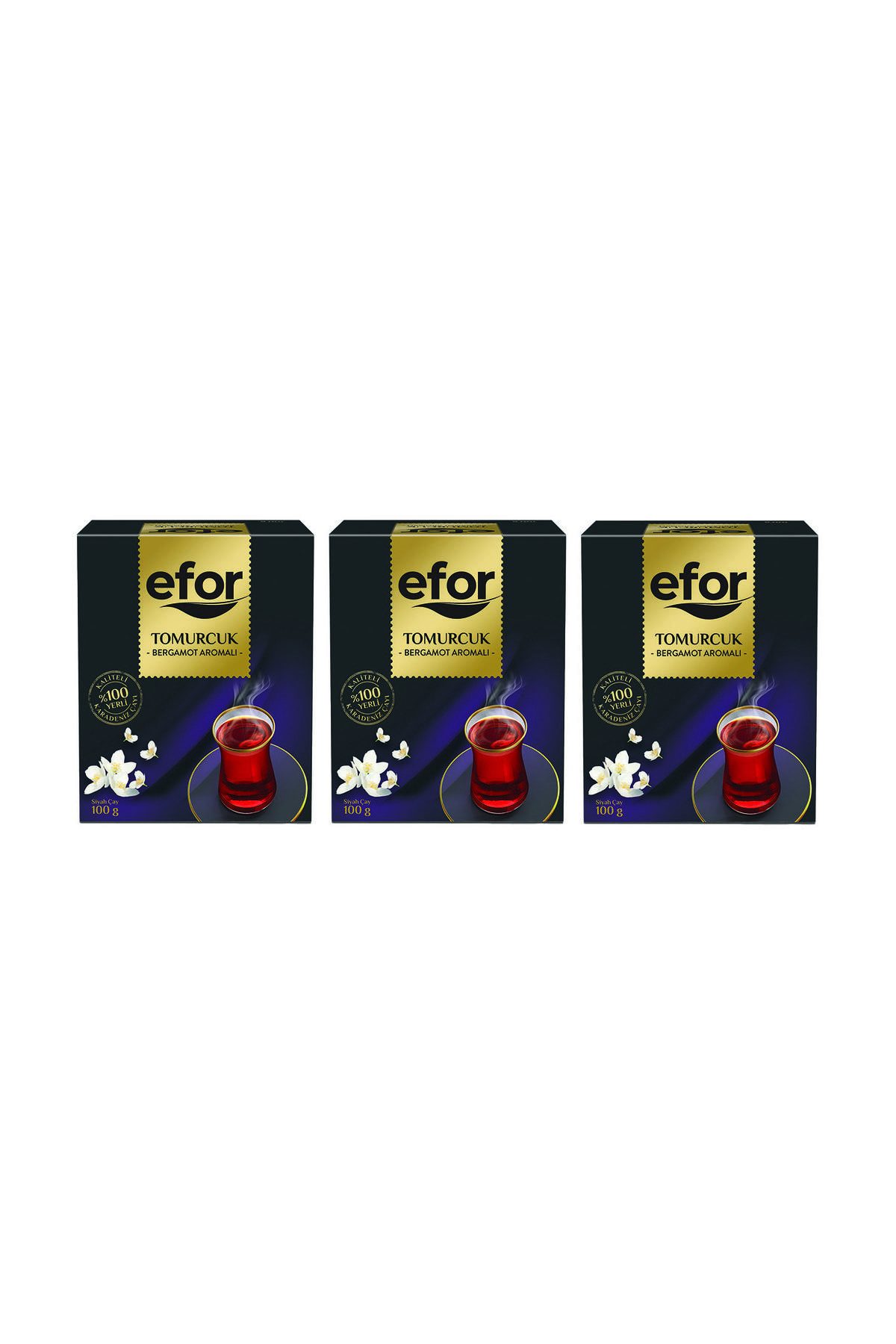 Efor Tomurcuk Bergamot Aromalı Siyah Çay 3x100 gr