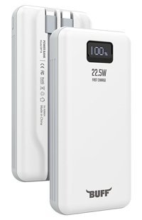 Bufflabs BP18 20000 mAh Hızlı Şarj Dijital Göstergeli USB A & USB C Powerbank Beyaz