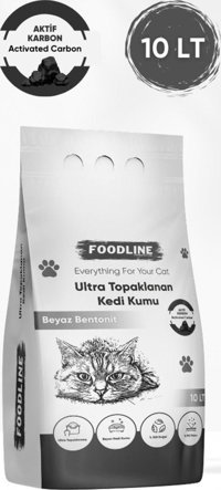 Foodline Topaklanan İnce Taneli Aktif Karbonlu Bentonit Kedi Kumu 10 lt